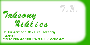 taksony miklics business card